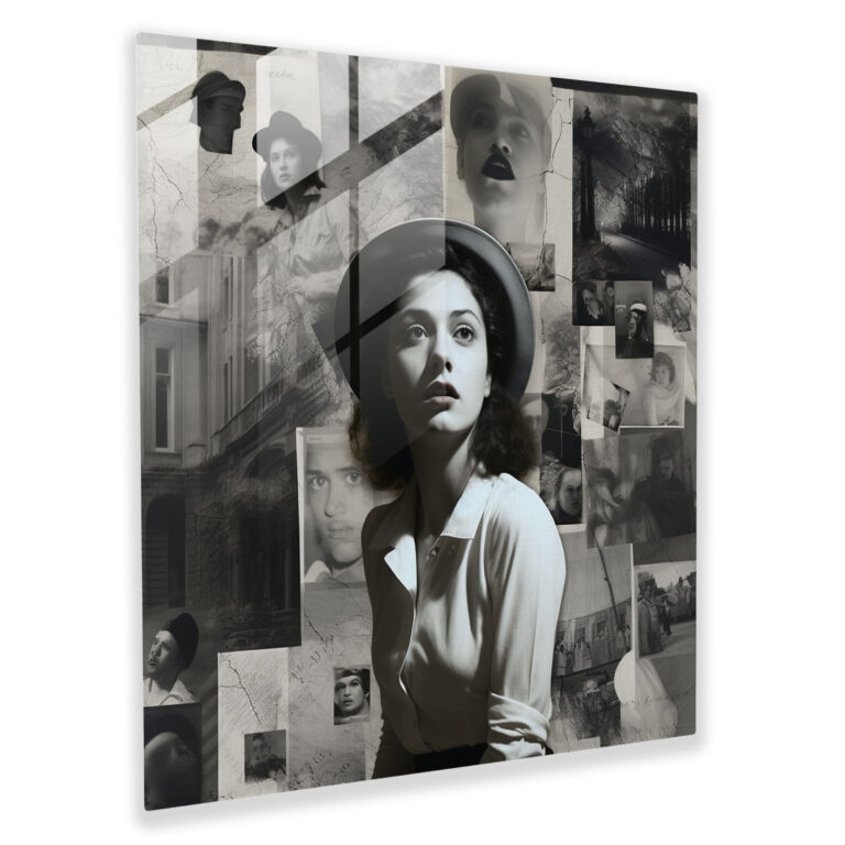 Glass Print - Nostalgic Photograph Collage - Portrait, Portrait, Nostalgia, Photograph Collage