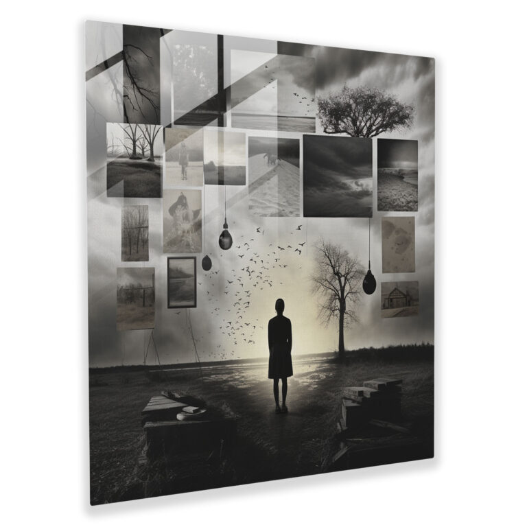 Journey Through Time Glass Print - Portrait, Glass Print, Black And White, Glass Wall Art