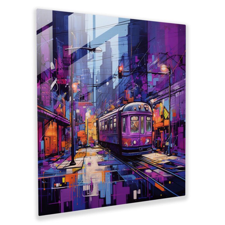 Urban Purple Graffiti Glass Print - Purple, Purple, Urban, Wall Decoration