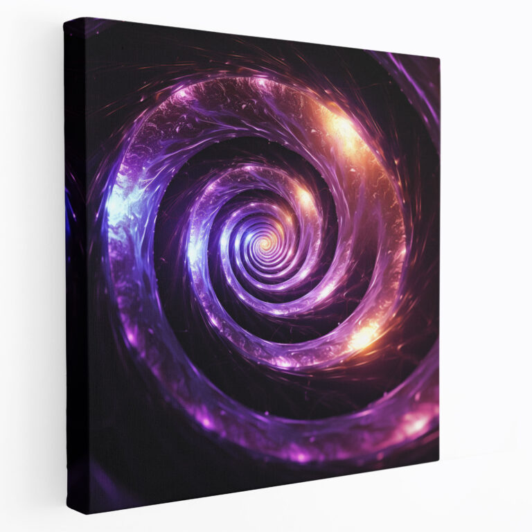 Purple Spiral Canvas Print - Purple, Canvas, Home Decoration, Wall Decoration