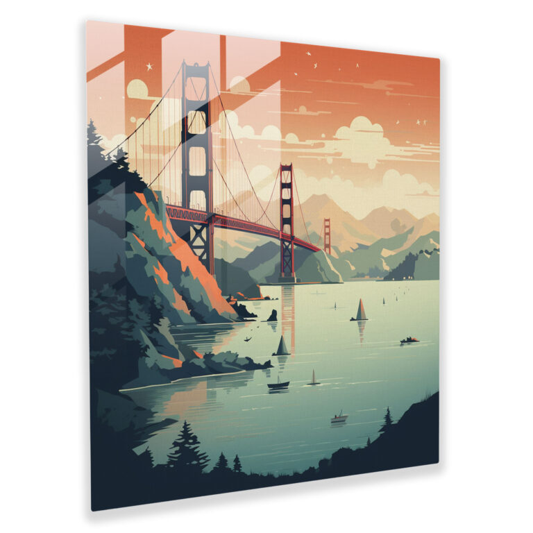 Retro Travel Poster Glass Print - Retro, Home Decoration, Vintage-Style Illustration, Glass Print