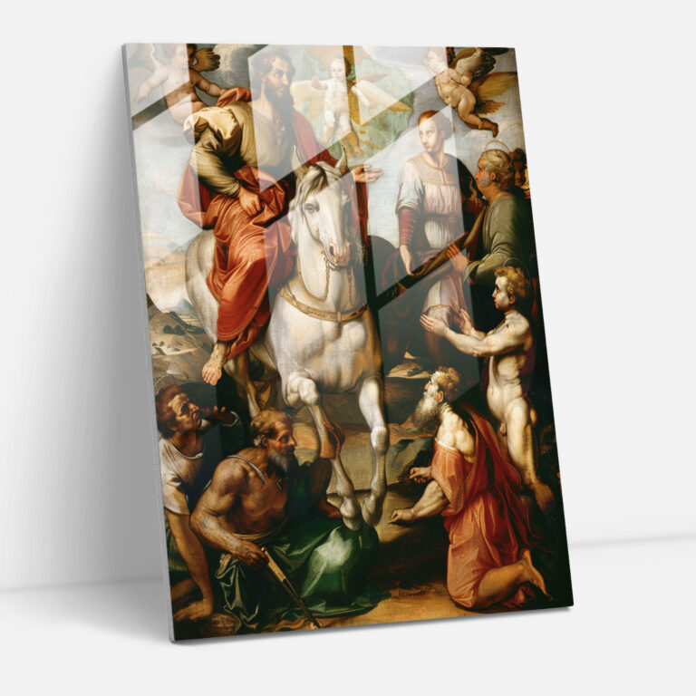 Raffaello Sanzio Home Decoration - Vibrant Biblical Story Glass Print - Raffaello Sanzio, Raffaello Sanzio, Wall Decoration, Glass Wall Art