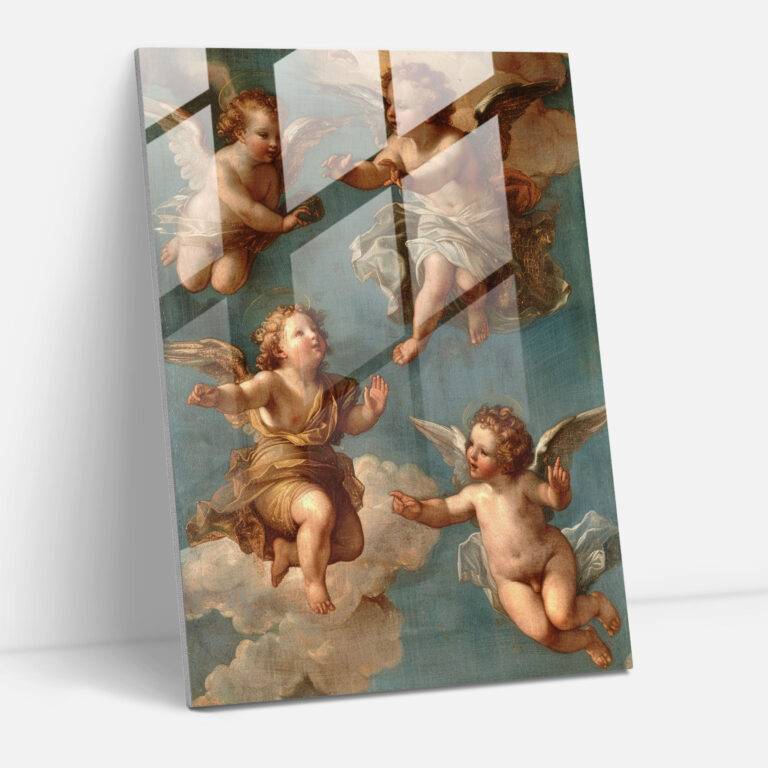Heavenly Angels Glass Wall Art - Raffaello Sanzio, Wall Decoration, Glass Wall Art, Raffaello Sanzio
