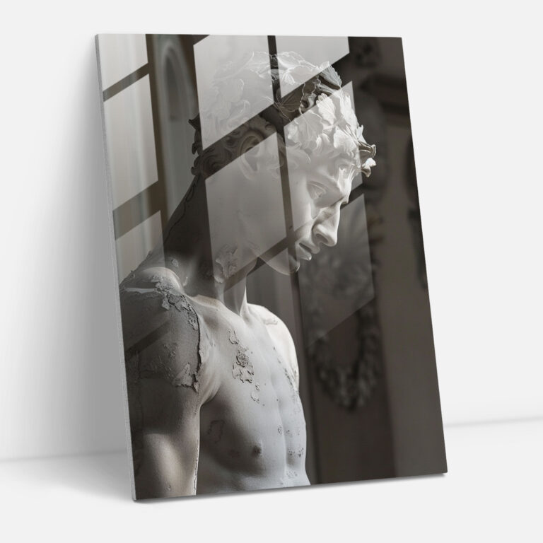 Sculptures Reimagined Glass Print - Raffaello Sanzio, Modern Art, Glass Art, Raffaello Sanzio