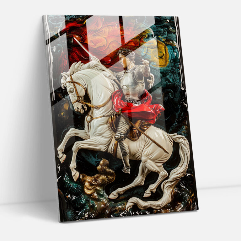 Raffaello Sanzio Saint George And The Dragon Glass Wall Art - Raffaello Sanzio, Modern Art, Home Decoration, Raffaello Sanzio