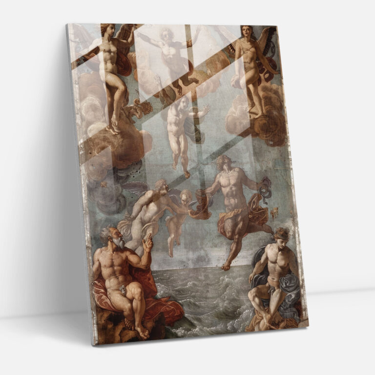 Mythical Raffaello Sanzio Glass Print - Raffaello Sanzio, Home Decoration, Renaissance Beauty, Glass Print