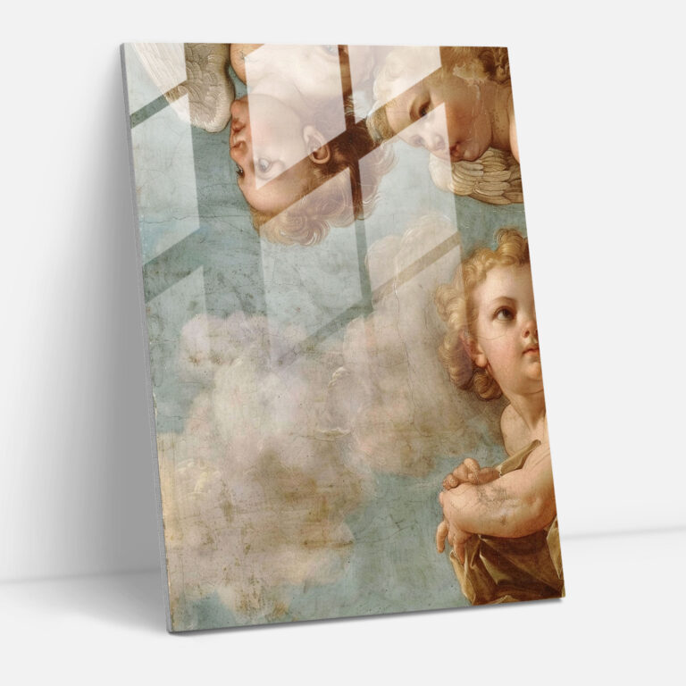 Raffaello Sanzio Glass Art: Cherubs Playing - Raffaello Sanzio, Wall Decoration, Glass Art, Raffaello Sanzio