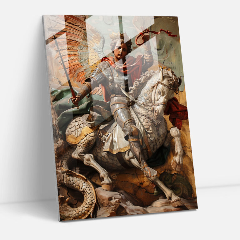 Raffaello Sanzio Glass Wall Art: Saint George And The Dragon - Raffaello Sanzio, Glass Wall Art, Wall Decoration, Glass Art