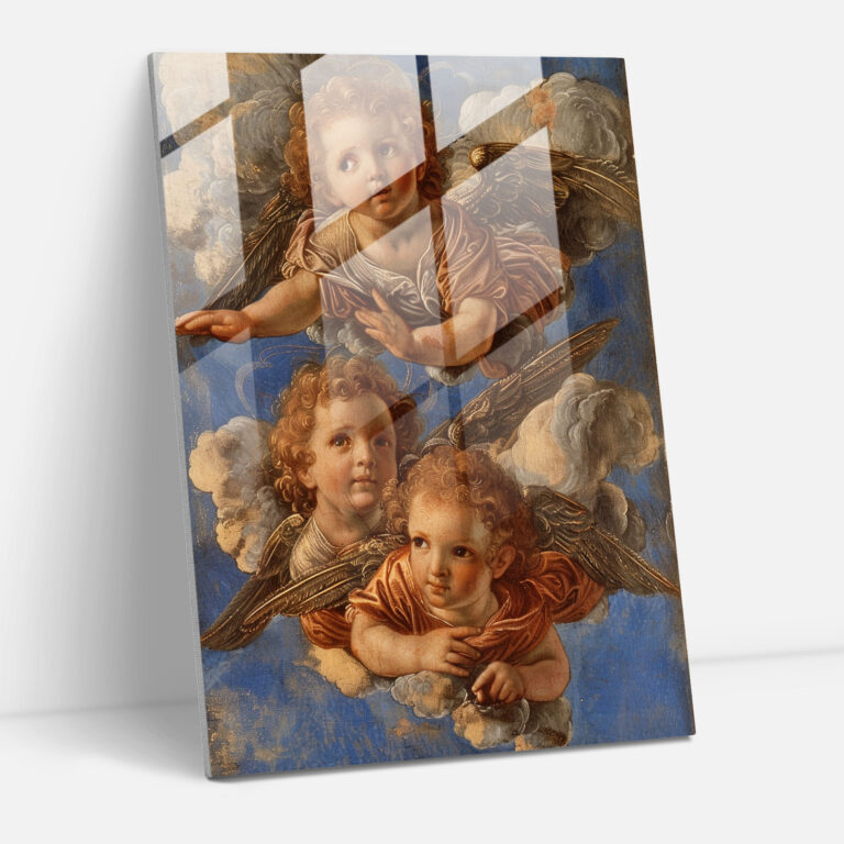 Raffaello Sanzio Glass Print Home Decoration - Raffaello Sanzio, Wall Decoration, Angels, Celestial