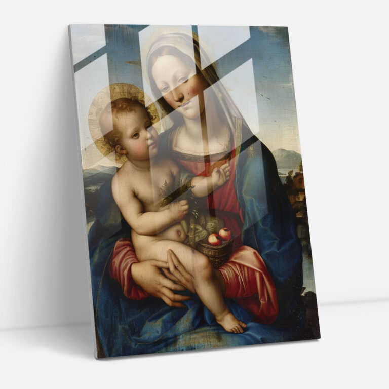 Madonna And Child Glass Print Wall Decoration - Raffaello Sanzio, Grace, Madonna And Child, Renaissance Art