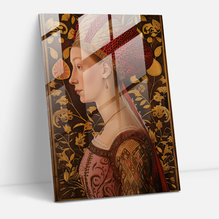 Noblewoman Portrait Glass Print Home Decoration - Raffaello Sanzio, Wall Decoration, Home Decoration, Elegance