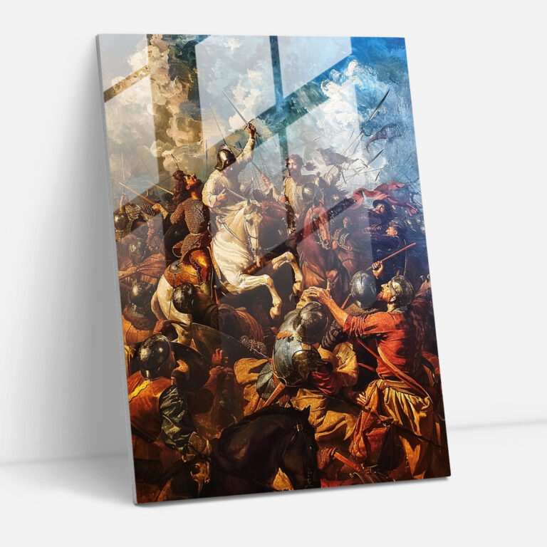 Battle Scene Glass Print Wall Decoration - Raffaello Sanzio, Raffaello Sanzio, Vivid Colors, Drama