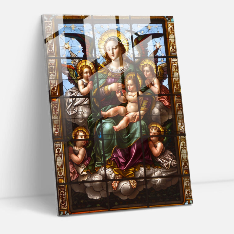 Raffaello Sanzio Glass Wall Art - Madonna And Child With Angels - Raffaello Sanzio, Glass Art, Wall Decoration, Glass Print