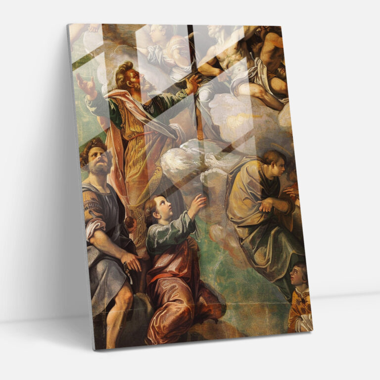 Raffaello Sanzio Glass Art - Raffaello Sanzio, Glass Wall Art, Modern Art, Golden Hues