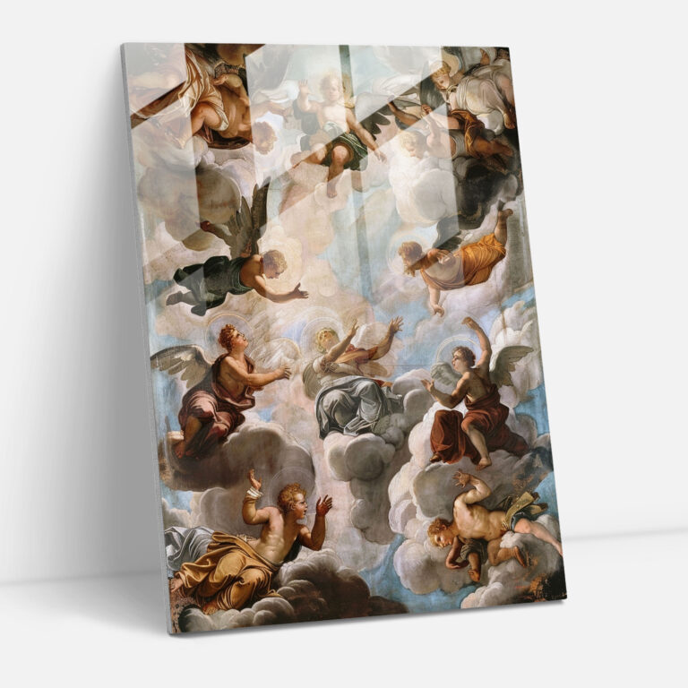 Raffaello Sanzio Celestial Glass Art - Raffaello Sanzio, Home Decoration, Glass Print, Glass Wall Art