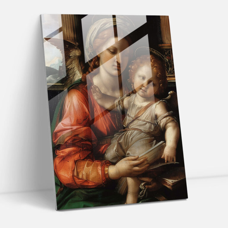 Raffaello Sanzio Timeless Glass Decoration - Raffaello Sanzio, Glass Print, Wall Decoration, Timeless Elegance