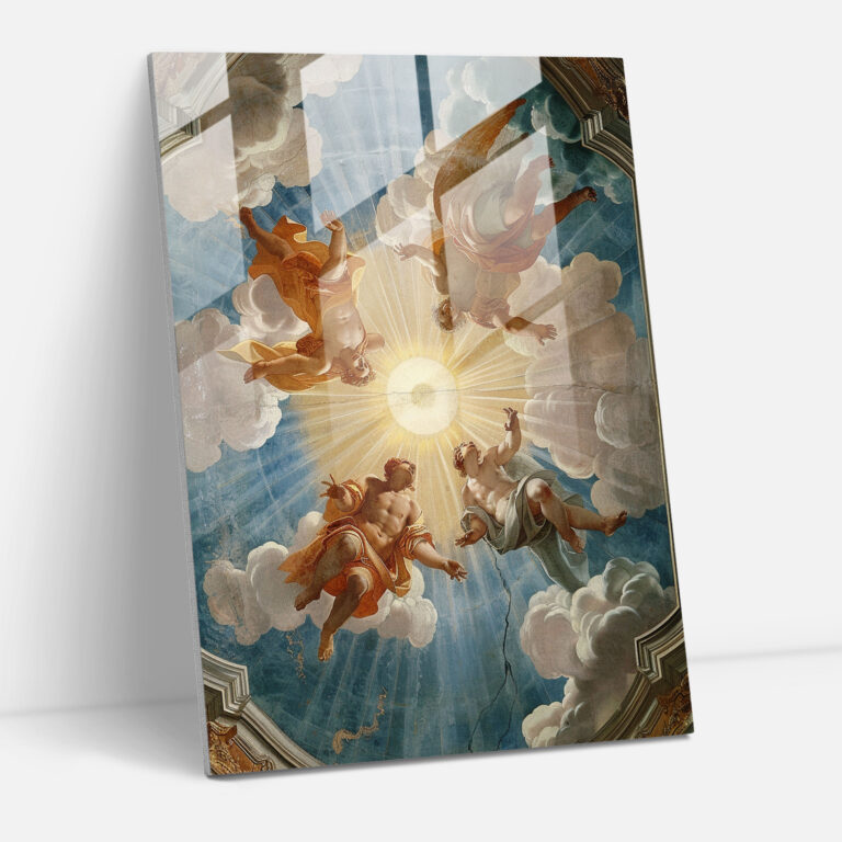 Raffaello Sanzio Modern Art - Raffaello Sanzio, Glass Art, Glass Wall Art, Home Decoration
