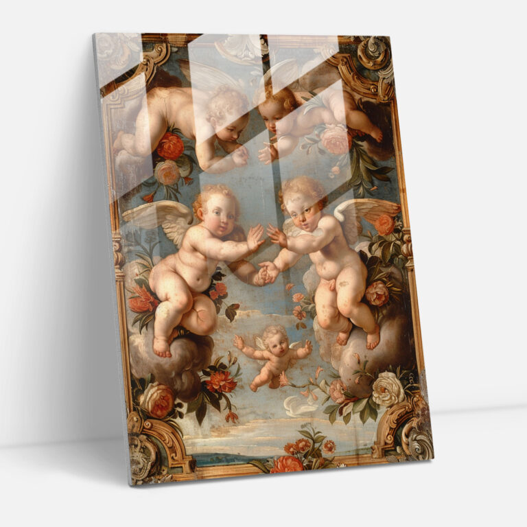 Cherubs Glass Art - Raffaello Sanzio, Glass Art, Raffaello Sanzio, Home Decoration