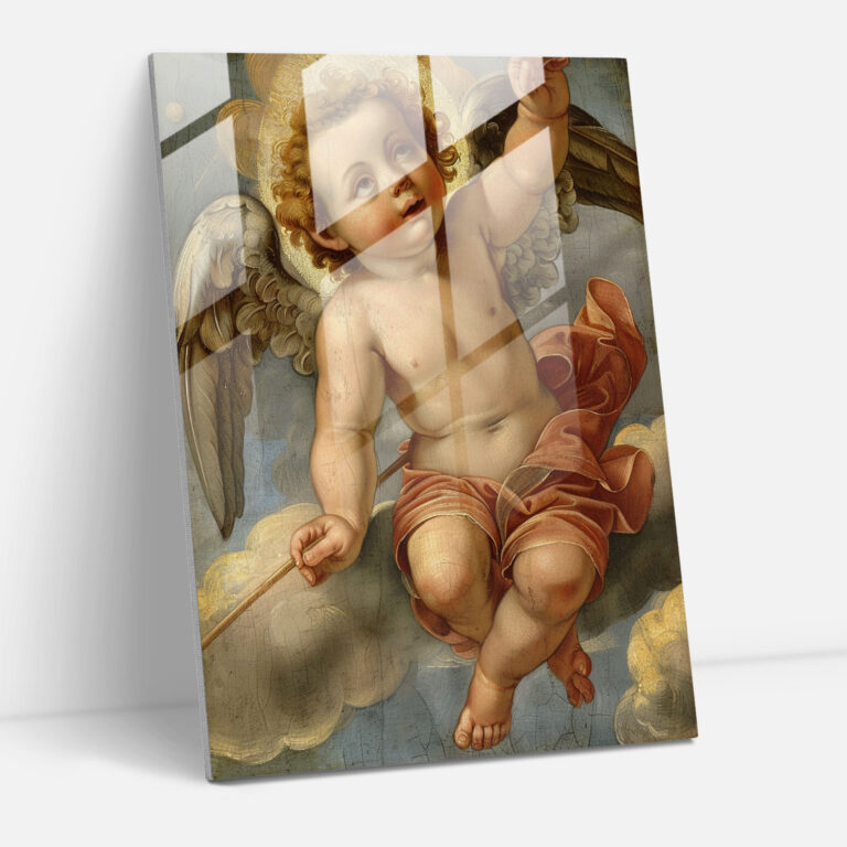 Raffaello Sanzio Glass Print - Raffaello Sanzio, Glass Print, Home Decoration, Angels