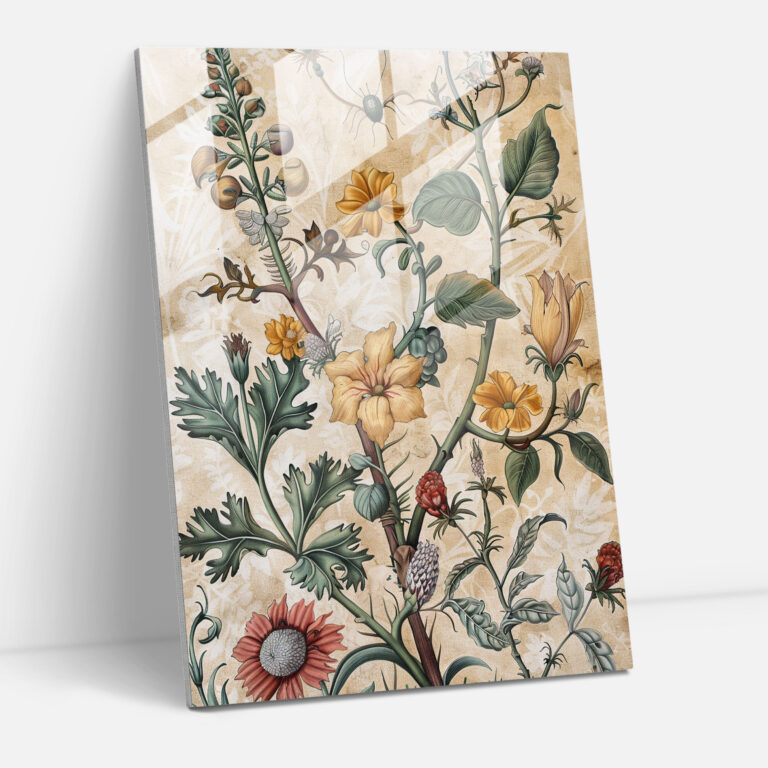 Raffaello Sanzio Glass Wall Art Wall Decoration - Raffaello Sanzio, Renaissance Illustration, Botanical Art, Wall Decoration