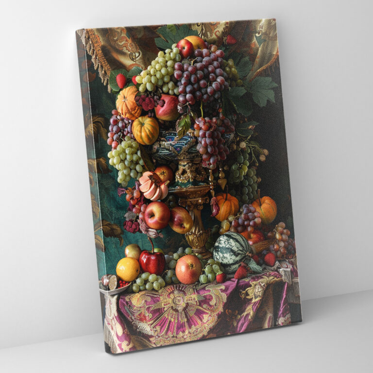 Opulent Still Life Canvas Wall Art In Raffaello Sanzio Style - Raffaello Sanzio, Raffaello Sanzio, Canvas Wall Art, Canvas