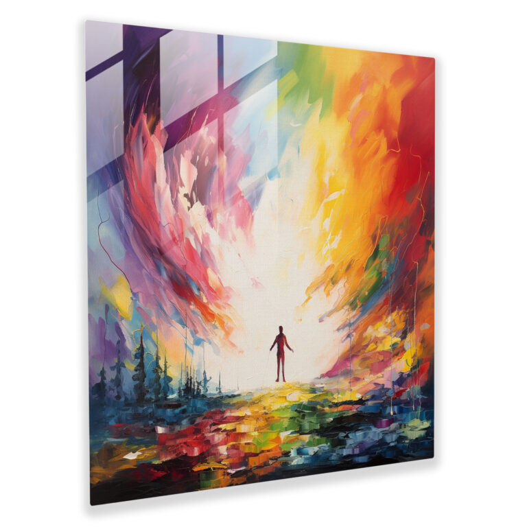 Rainbow Expression Glass Print - Rainbow, Rainbow Hues, Glass Wall Art, Home Decoration