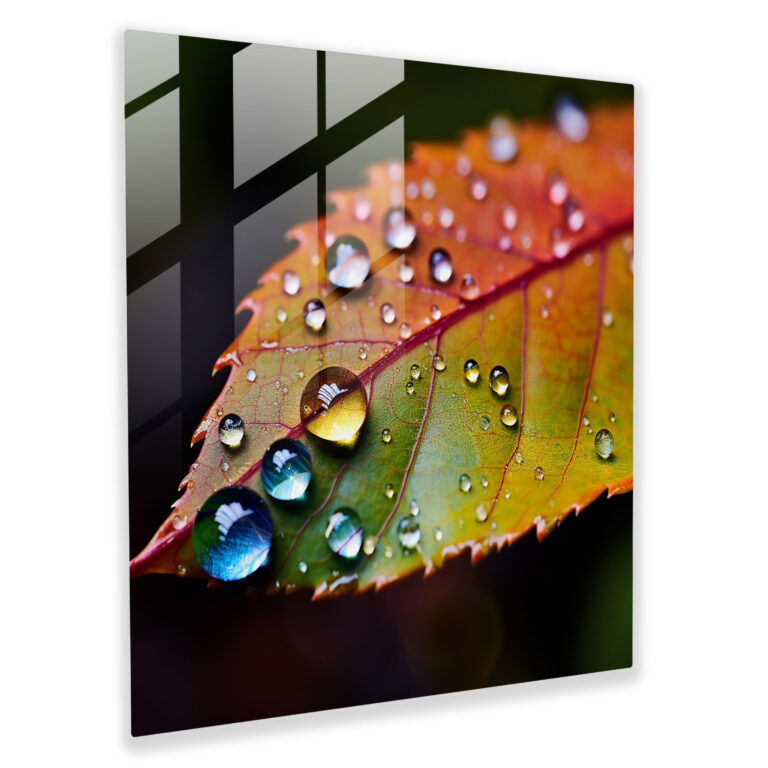 Rainbow Droplets Glass Print - Rainbow, Rainbow, Glass Wall Art, Glass Art