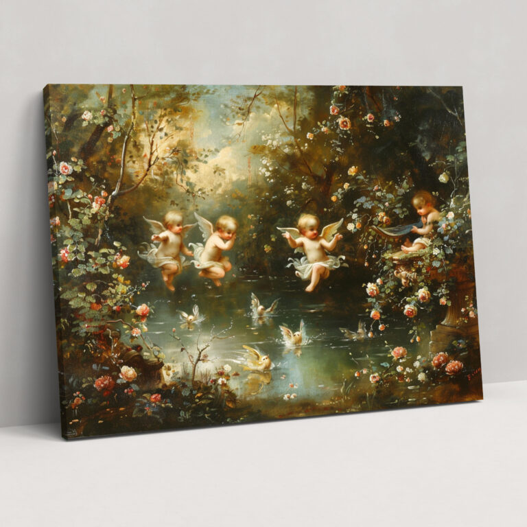 Rococo Style Painting Wall Decoration - Rococo, Canvas Print, Wall Art, Rococo Style Painting