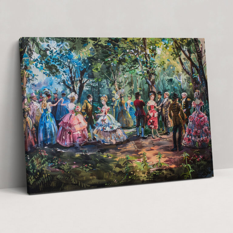 Rococo Style Painting Canvas Print - Rococo, Rococo Style Painting, Wall Decoration, Canvas