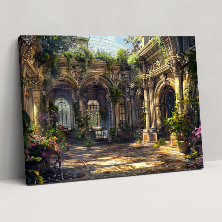 Rococo Style Painting Canvas Print - Rococo, Wall Decoration, Wall Art, Home Decoration