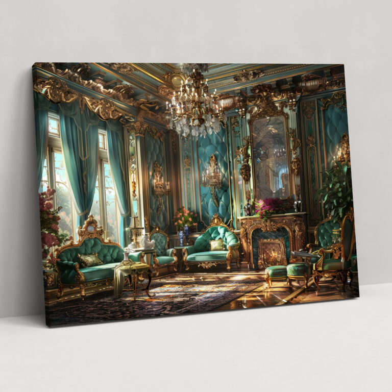 Opulent Rococo Style Painting Canvas Print - Rococo, Wall Art, Wall Decoration, Home Decoration