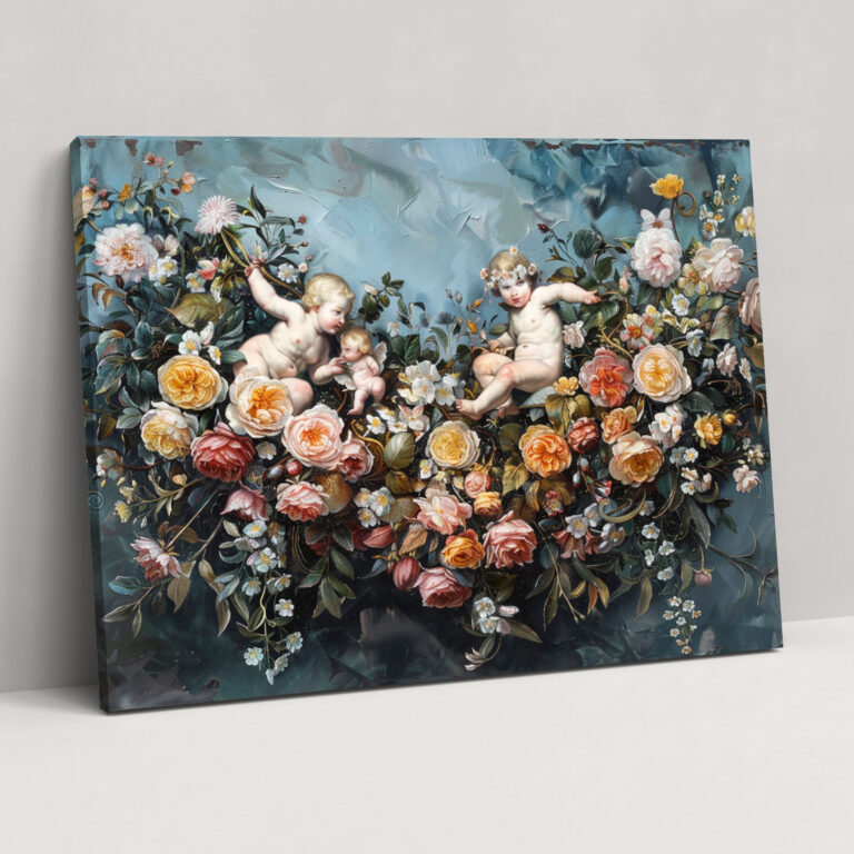 Rococo Style Painting Canvas Print - Rococo, Wall Art, Canvas, Wall Decoration