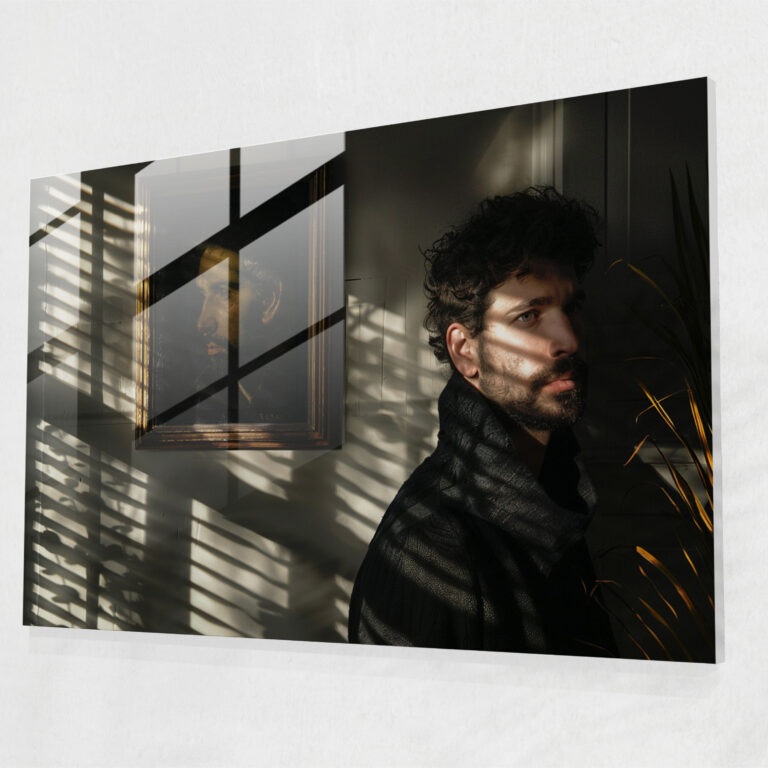 Rembrandt Glass Print - Sombre Portrait - Rembrandt, Home Decoration, Rembrandt, Modern Art