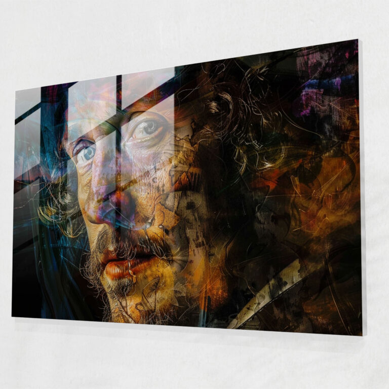 Rembrandt Glass Wall Art - Dramatic Self-Portrait - Rembrandt, Wall Decoration, Rembrandt, Glass Art