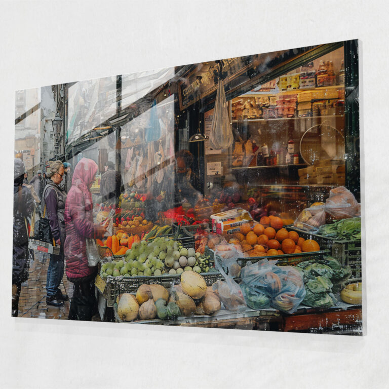 Rembrandt Glass Print - Vibrant Market Scene - Rembrandt, Rembrandt, Home Decoration, Modern Art