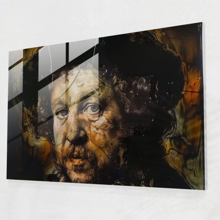 Rembrandt Self-Portrait Glass Wall Art - Rembrandt, Rembrandt, Glass Wall Art, Wall Decoration