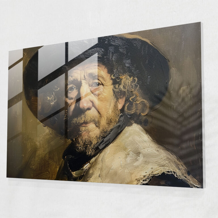 Rembrandt Portrait Wall Decoration - Rembrandt, Glass Art, Rembrandt, Wall Decoration