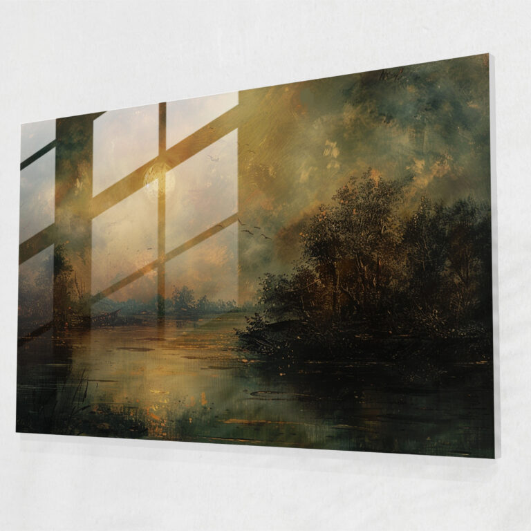 Rembrandt Mysterious Landscape Glass Print - Rembrandt, Modern Art, Glass Print, Home Decoration