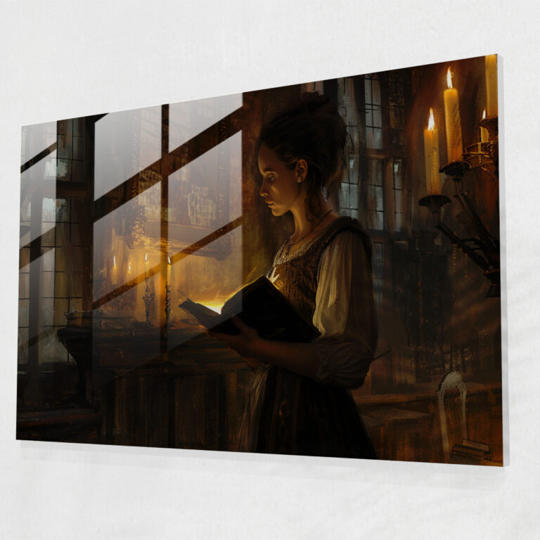 Rembrandt Glass Wall Art - Candlelit Room - Rembrandt, Rembrandt, Wall Decoration, Candlelit Room
