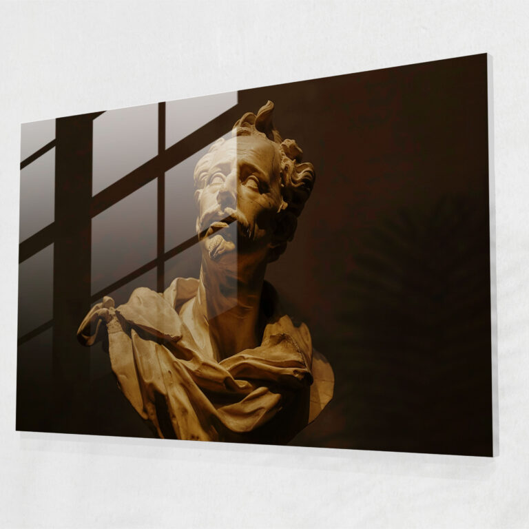 Rembrandt Glass Wall Art - Man In Shadows - Rembrandt, Rembrandt, Glass Wall Art, Glass Art