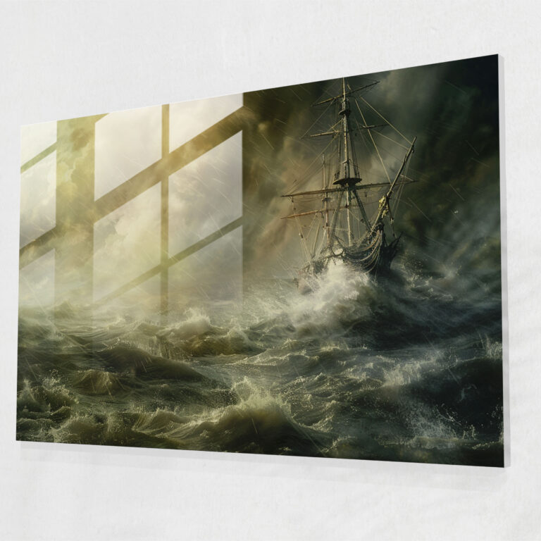Rembrandt Glass Wall Art - Stormy Seas - Rembrandt, Rembrandt, Stormy Seas, Dramatic