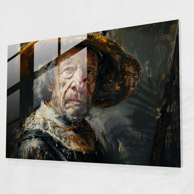 Rembrandt Glass Print - Portrait Of A Man - Rembrandt, Modern Art, Home Decoration, Glass Print