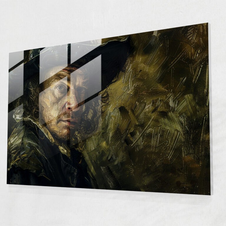 Rembrandt Wall Decoration - Self-Portrait - Rembrandt, Rembrandt, Glass Wall Art, Artist
