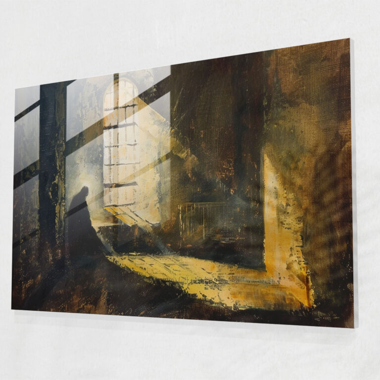 Rembrandt Glass Wall Art - Figure In Shadow - Rembrandt, Home Decoration, Glass Print, Shadow