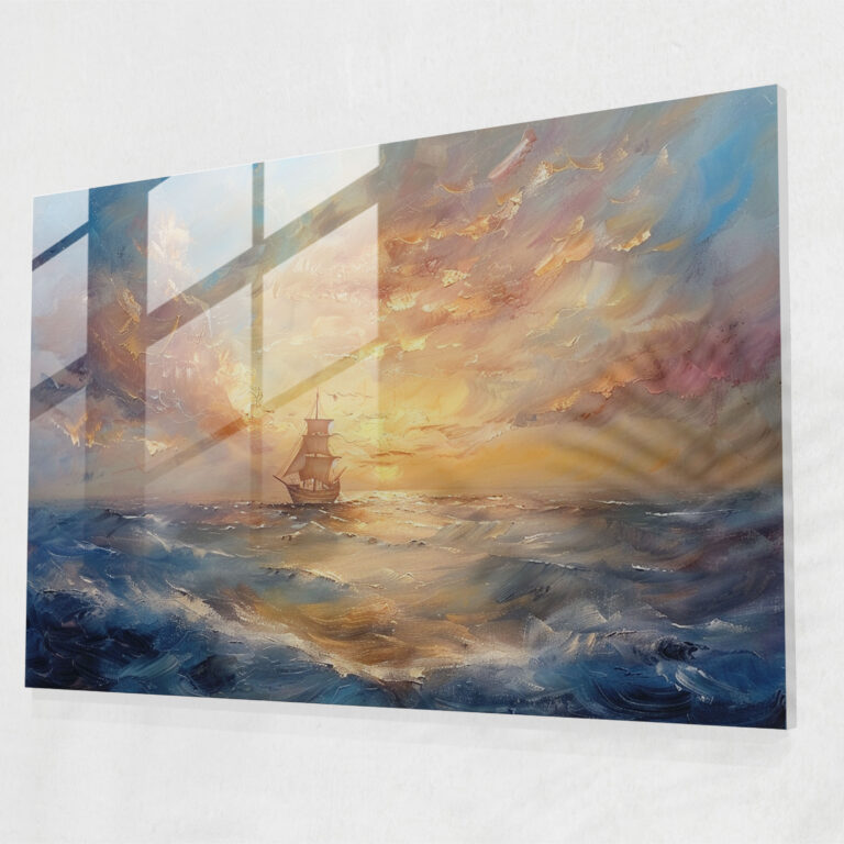 Rembrandt Glass Art Seascape - Rembrandt, Serenity And Beauty, Glass Art, Seascape Painting