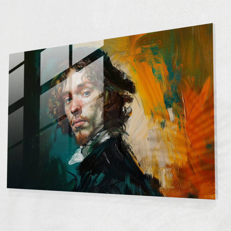 Rembrandt Glass Print Classic Portrait - Rembrandt, Home Decoration, Glass Art, Glass Wall Art