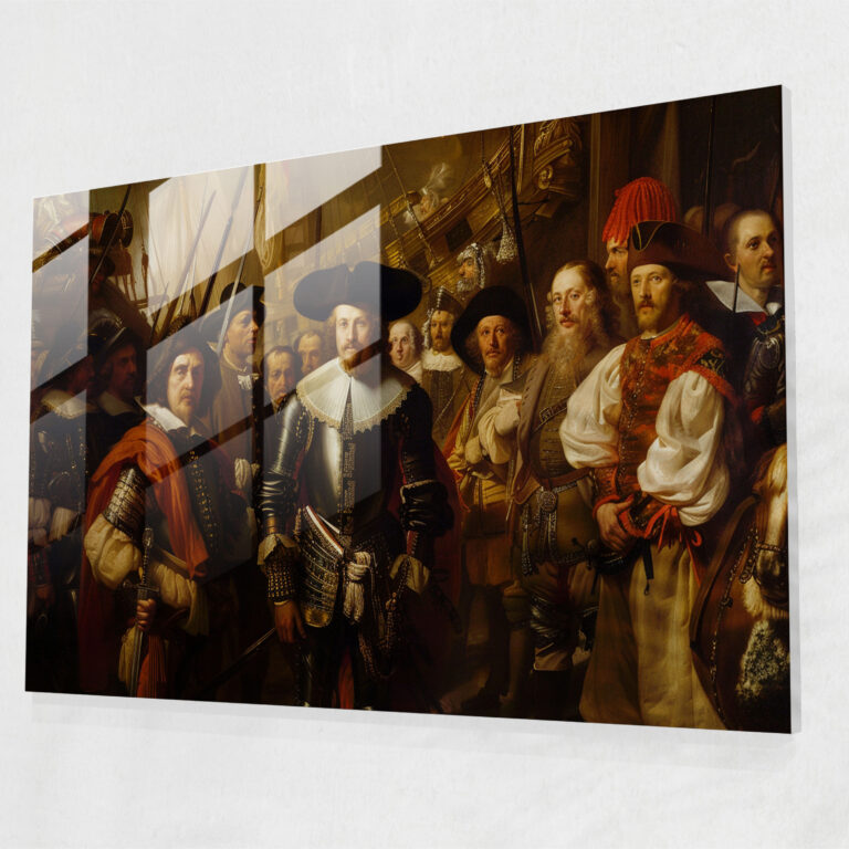 Rembrandt Wall Decoration Historical Scene - Rembrandt, Historical Scene, Intricate Details, Glass Art