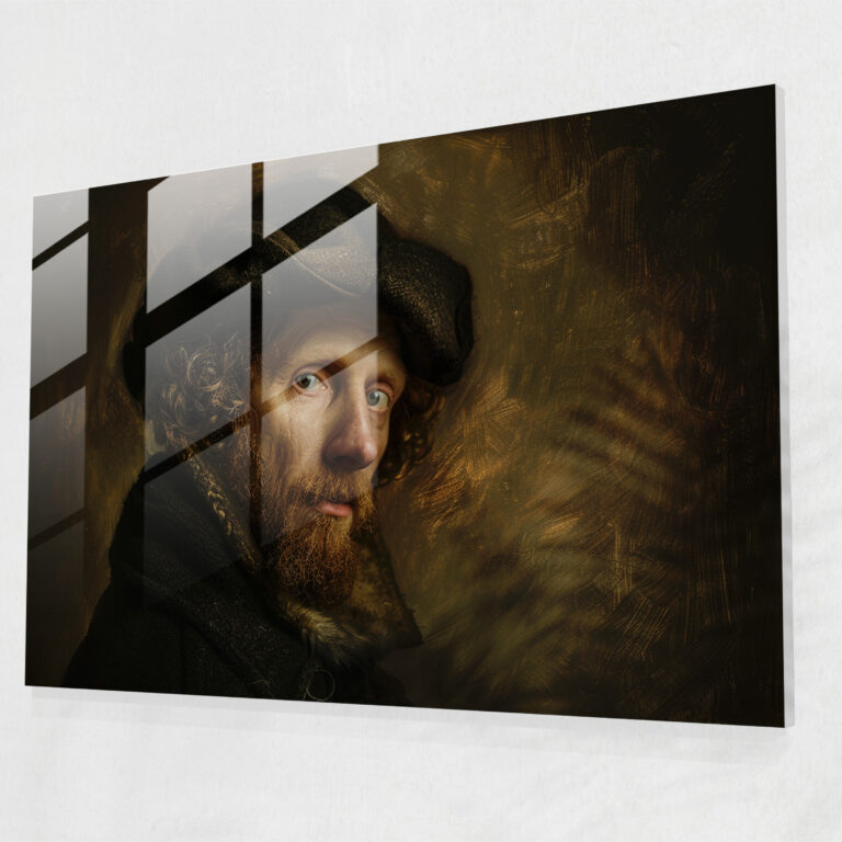 Rembrandt Glass Wall Art Self Portrait - Rembrandt, Self Portrait, Rembrandt, Introspective