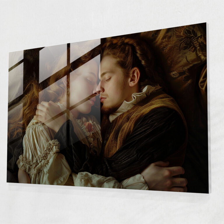 Rembrandt Glass Print Intimate Moment - Rembrandt, Home Decoration, Modern Art, Glass Print