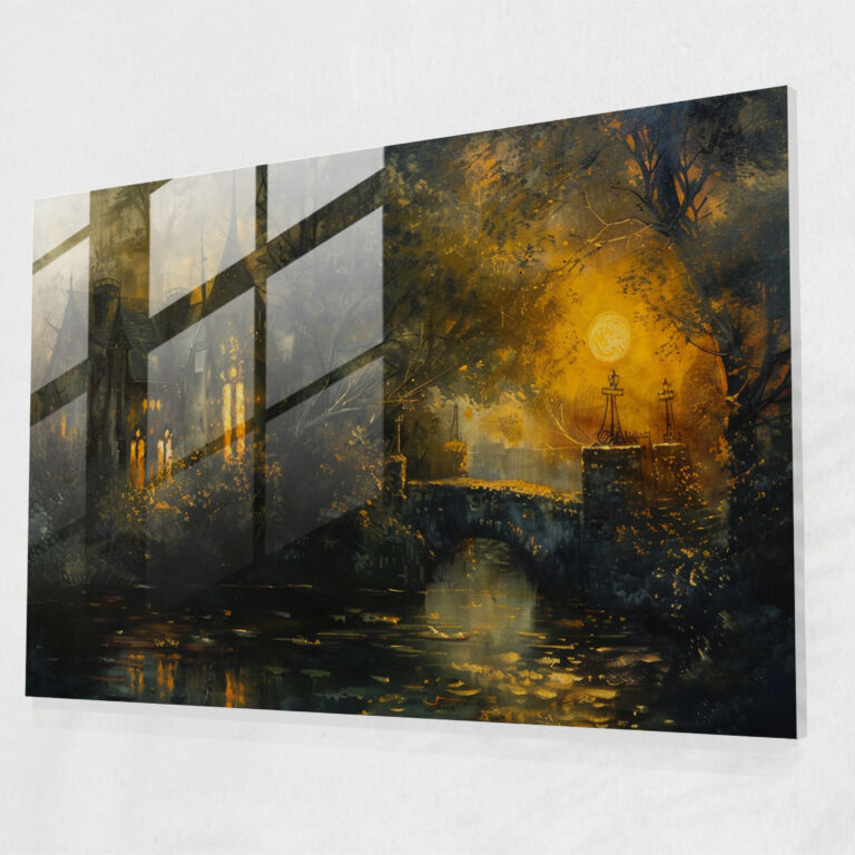 Rembrandt Glass Wall Art - Enchanting Night Scene - Rembrandt, Home Decoration, Glass Wall Art, Wall Decoration